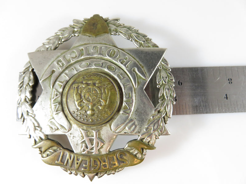 Obsolete Kansas City Metropolitan Police Sergeant Pressed Badge Missouri Centennial - Just Stuff I Sell
