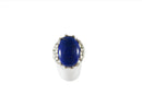 Men's Cabochon Blue Lapis Stone Sterling Silver Setting Size 10 1/2 Solitaire Pinky Ring — Men's Jewelry • Sterling Silver, S