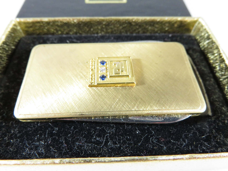 General Motors 35 Year Anniversary Anvil File Money Clip Award Diamond Gold Badge - Just Stuff I Sell