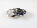 14K White Gold Egyptian Inspired Smoky Quartz Sapphire & Diamond Flip Ring 7.75 - Just Stuff I Sell