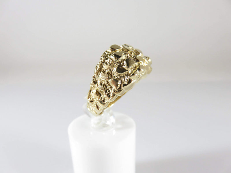 Retro Style 10K Yellow Gold Nugget Ring Men's Size 9.75 - Just Stuff I Sell