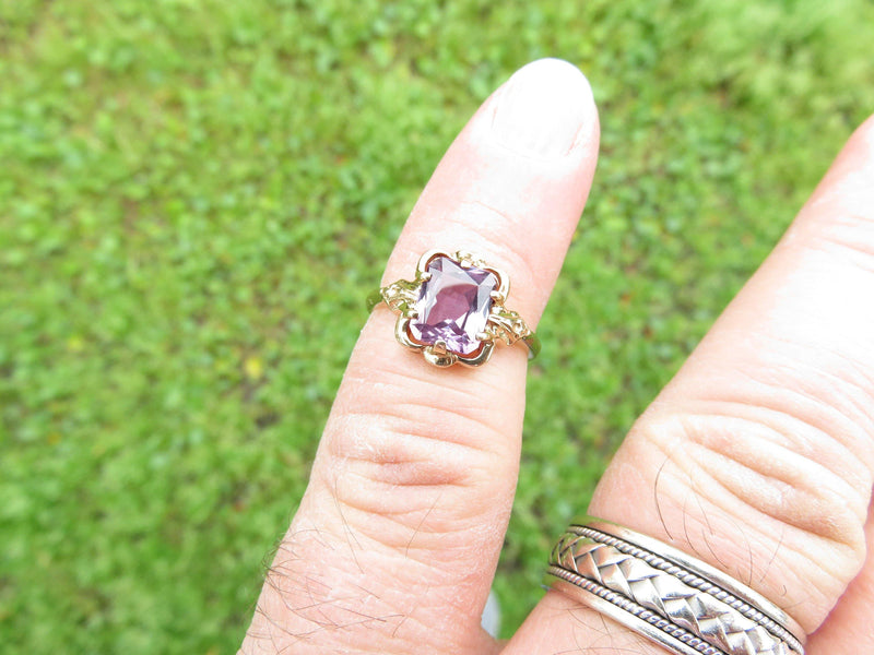 Vintage Purple Color Change Sapphire Mid Century 10K Size 6 - Just Stuff I Sell
