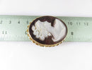 14K Gold Carved Mother of Pearl Cameo Brooch Pendant 1 3/4 x 1 3/8 10.2 grams - Just Stuff I Sell
