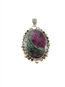 Lovely Ruby Zoisite Crystal Stone Sterling Silver Pendant Bale ID 5.5mm — Stunning Sterling • Sterling Silver, Silver • Ruby,