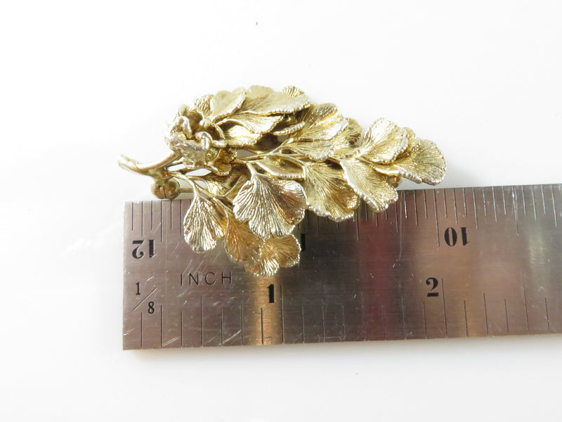 Vintage Flora Danica Eggert Denmark Gold Washed 925 Sterling Flower Pin 2” - Just Stuff I Sell