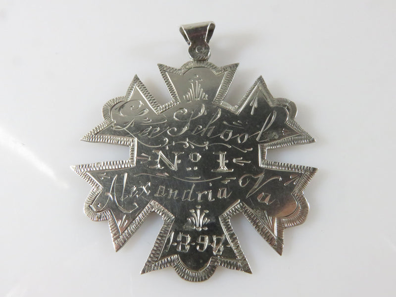 Museum Quality 1897 Lee School Alexandria VA Silver Medal Award - Just Stuff I Sell