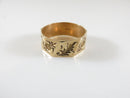 Victorian Hand Chamfered Leaf Flower Wedding Band Octagon J.R. Wood Sz 8.75 10K Rose Gold - Just Stuff I Sell