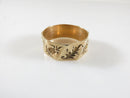 Victorian Hand Chamfered Leaf Flower Wedding Band Octagon J.R. Wood Sz 8.75 10K Rose Gold - Just Stuff I Sell