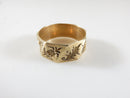 Victorian Hand Chamfered Leaf Flower Wedding Band Octagon J.R. Wood Sz 8.75 10K Rose Gold - Just Stuff I Sell