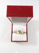 Victorian Hand Chamfered Leaf Flower Wedding Band Octagon J.R. Wood Sz 8.75 10K Rose Gold - Just Stuff I Sell