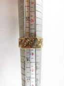 Victorian Hand Chamfered Leaf Flower Wedding Band Octagon J.R. Wood Sz 8.75 10K Rose Gold - Just Stuff I Sell