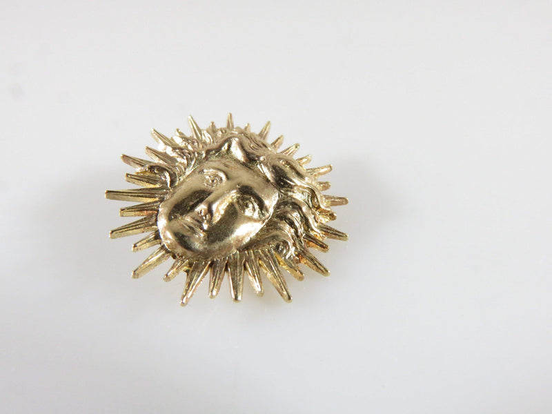 10K Rose Gold Medusa Style Star Burst Slide Pendant Signed PD - Just Stuff I Sell
