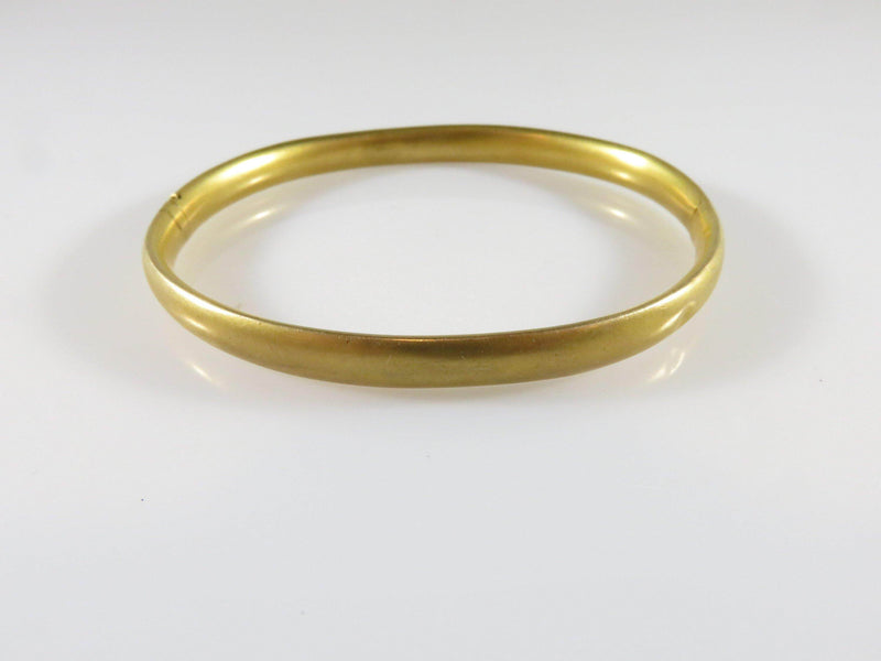 Antique 10K Matte Yellow Gold 5.42mm Bangle Bracelet Size 6 1/2" Wrist - Just Stuff I Sell