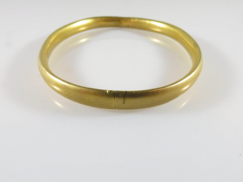Antique 10K Matte Yellow Gold 5.42mm Bangle Bracelet Size 6 1/2" Wrist - Just Stuff I Sell
