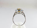 14K White Gold Oval Citrine With Blue Topaz Surround Cocktail Ring Size 7 - Just Stuff I Sell