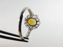 14K White Gold Oval Citrine With Blue Topaz Surround Cocktail Ring Size 7 - Just Stuff I Sell