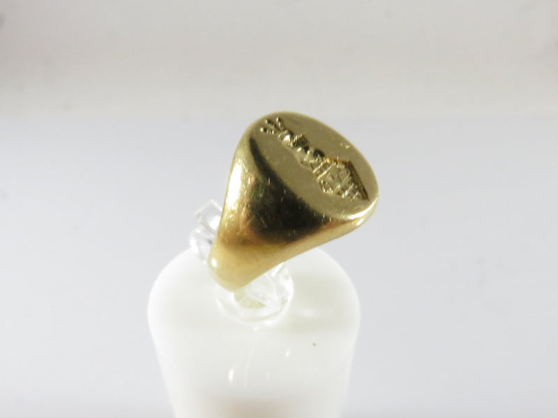 Women's Engraved 18K Gold Lozenges Signet Ring Knight Wax Seal Size 2.75 - Just Stuff I Sell