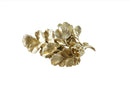Vintage Flora Danica Eggert Denmark Gold Washed 925 Sterling Flower Pin 2” — Brooches • Gold, Sterling Silver — front view