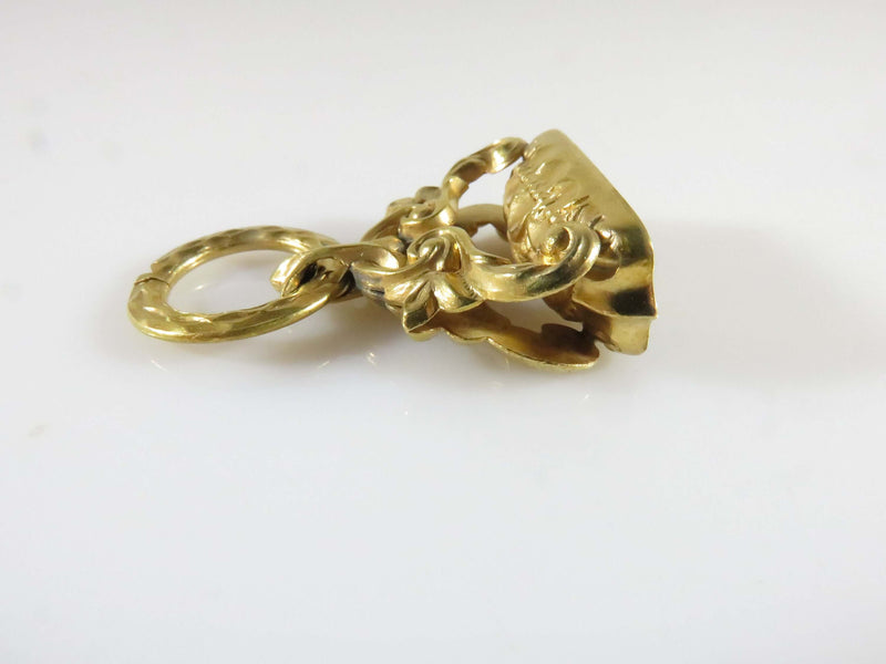 Antique Victorian Gold Filled Pierced Pocket Watch Fob Charm Monogramed - Just Stuff I Sell