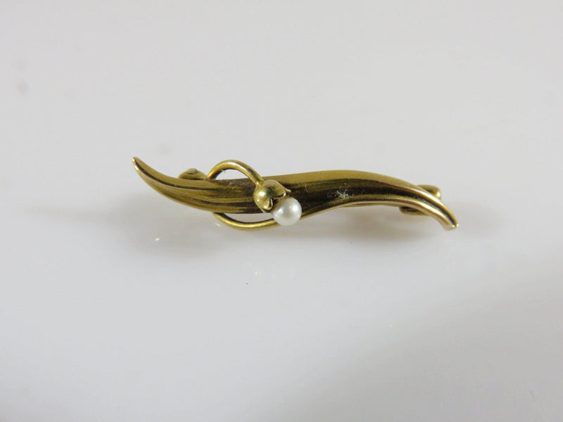 Lovely Antique 14K Yellow Gold & Pearl Krementz Scarf Pin Circa Edwardian Period - Just Stuff I Sell