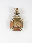 Antique Odd Fellows FOB Skull Cross Bones Enameled Gold Filled Pocket Watch Fob - Just Stuff I Sell