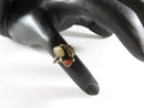 Old Navajo Sterling Silver Womens Ring Leaf Cabochon MOP & Coral Size 5 - Just Stuff I Sell