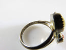 Old Navajo Sterling Silver Womens Ring Leaf Cabochon MOP & Coral Size 5 - Just Stuff I Sell