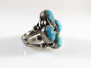 Blackened Silver Kingman Mined Navajo Turquoise Cluster Ring Size 8 - Just Stuff I Sell