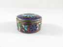 Sterling Silver Enameled Pill Box Snuff Box Blue Red Green Enameling - Just Stuff I Sell