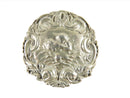 1902 Sterling Silver Repousse Cherub Kissing Woman Button Brooch Levi & Salaman - Just Stuff I Sell