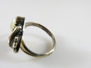 Old Navajo Sterling Silver Womens Ring Leaf Cabochon MOP & Coral Size 5 - Just Stuff I Sell
