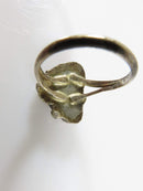 Old Navajo Sterling Silver Womens Ring Leaf Cabochon MOP & Coral Size 5 - Just Stuff I Sell