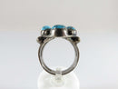 Blackened Silver Kingman Mined Navajo Turquoise Cluster Ring Size 8 - Just Stuff I Sell
