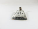 Navajo Style Etched Sterling Silver Pendant Signed Q. T. Quoc Turquoise Inc. - Just Stuff I Sell
