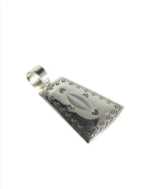 Navajo Style Etched Sterling Silver Pendant Signed Q. T. Quoc Turquoise Inc. - Just Stuff I Sell
