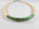 18" Navajo Turquoise Shell Sterling Silver Heishi Polished Stone Bead Necklace - Just Stuff I Sell