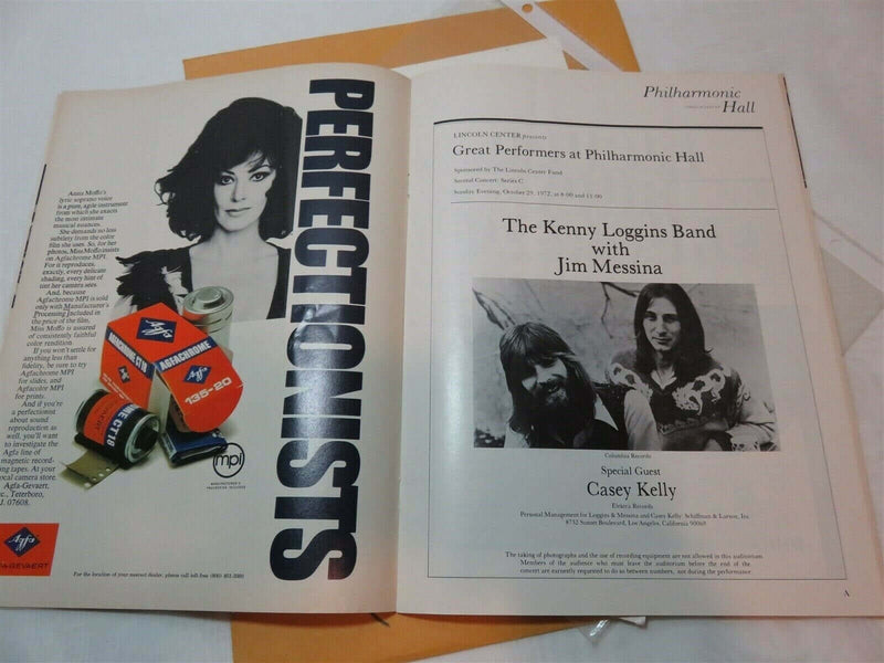 1972 Loggins & Messina Philharmonic Hall Program October Issue