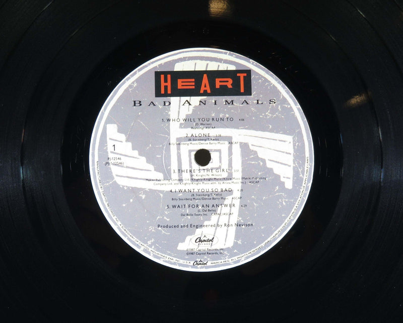 Bad Animals Heart LP PJ-12546 1987 Capitol Records Classic Rock Album