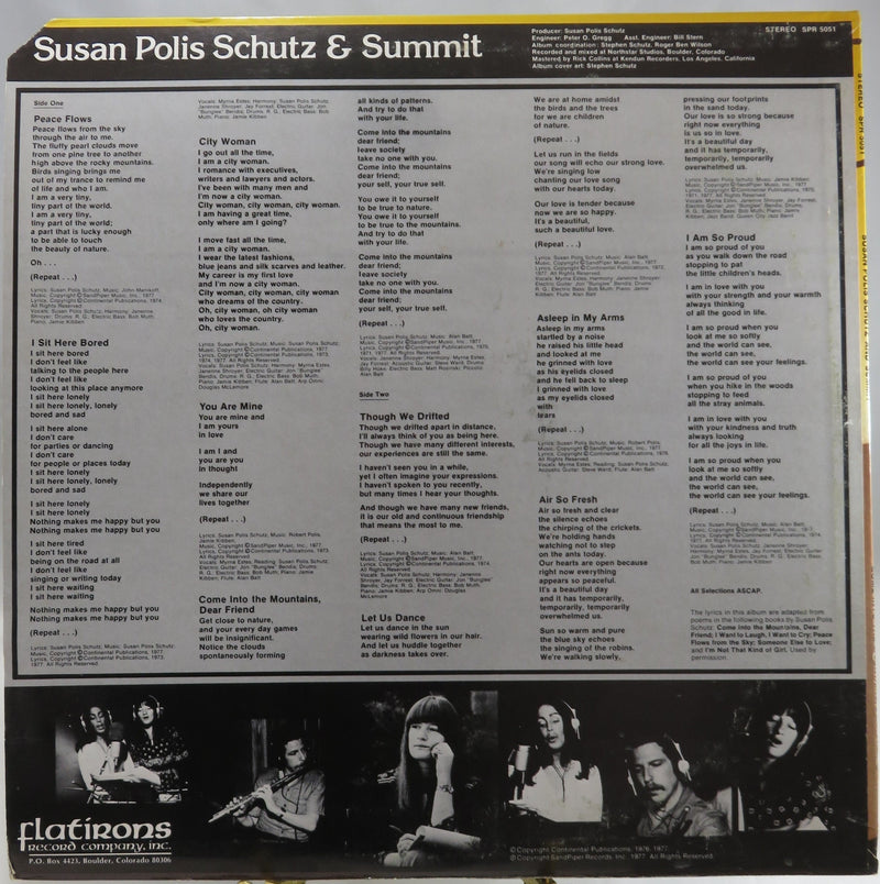 Susan Polis Schutz & Summit Flatirons Record Co Come into the Mountains Dear Friend SPR5051