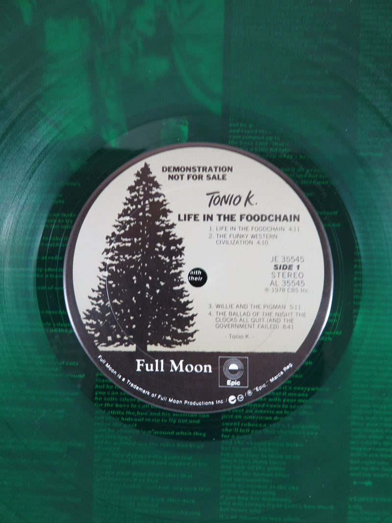 Tonio K. Life in the Foodchain Promo 1978 Epic Full Moon Green Vinyl