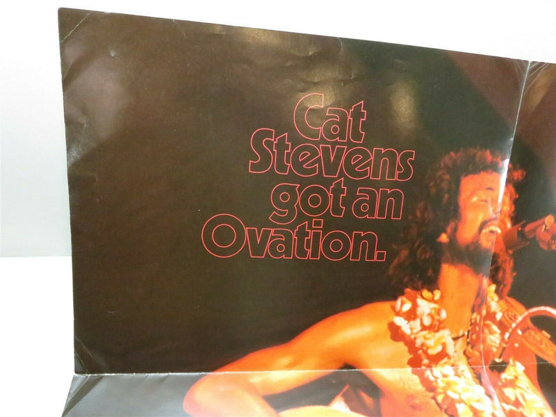 Rare Cat Stevens Got An Ovation Guitar Advertising Poster Yusef Islam Vintage 1970's