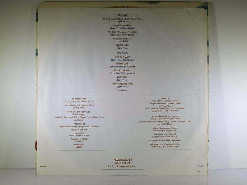 Buckeye Self Titled Album Polydor PD-1-6213 1979 Polidor Label Variant