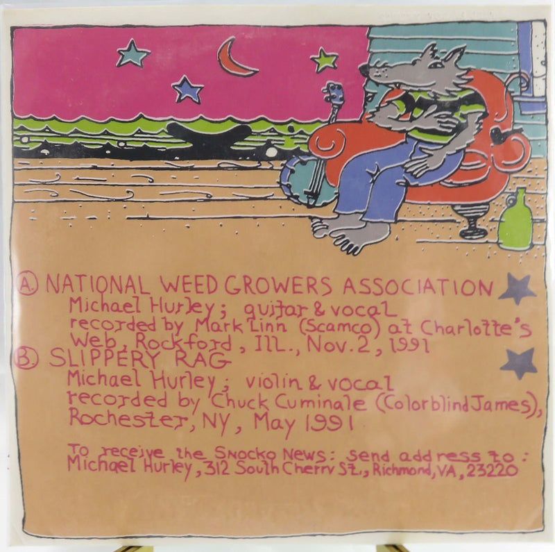 1993 Michael Hurley National Weed Growers Assoc/Slippery Rag 45 Single with Book