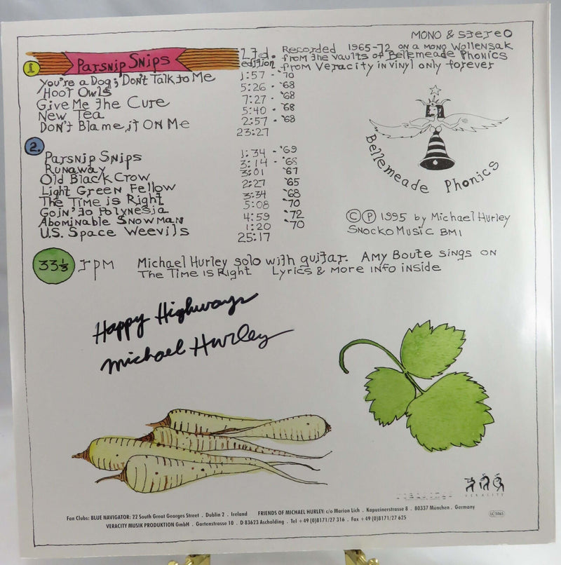 1995 Michael Hurley Parsnip Snips Veracity LP 002 Germany Signed Happy Highways