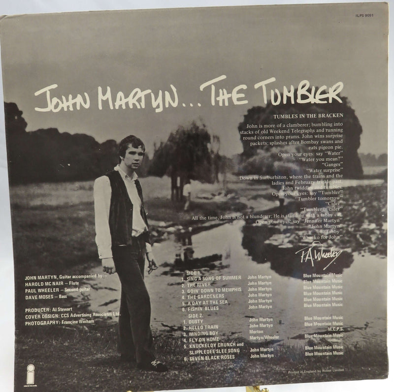 1975 John Martyn The Tumbler Island Records ILPS 9091 Reissue Sunray Label