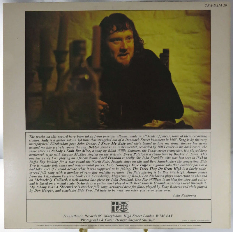 John Renbourn The John Renbourn Sampler Uk Tra Sam 20 Transatlantic Records Gem Records Import Undated
