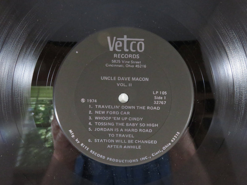 Uncle Dave Macon Volume 2 Vetco Records 1974 LP105 Rite Record Productions
