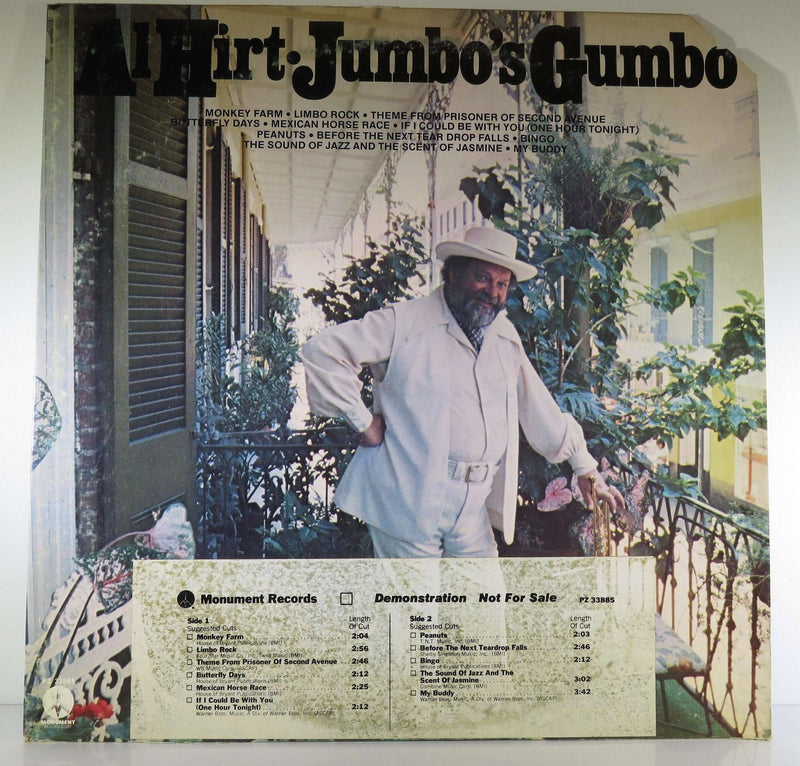 Jumbo's Gumbo Al Hirt 1975 Monument PZ 33885 Promo Album Jazz